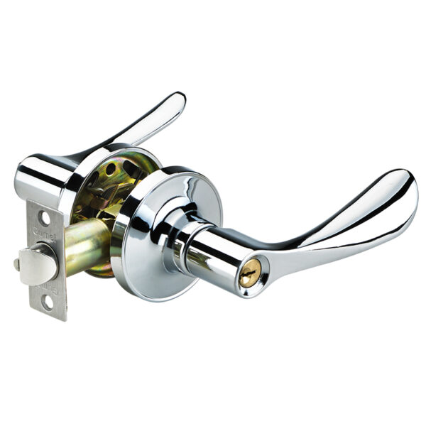 Stainless steel waved lever door keyed lock
